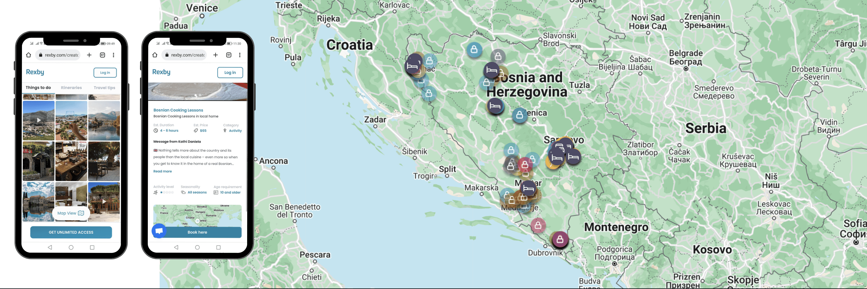 bild der karte vom bosnien reiseführer